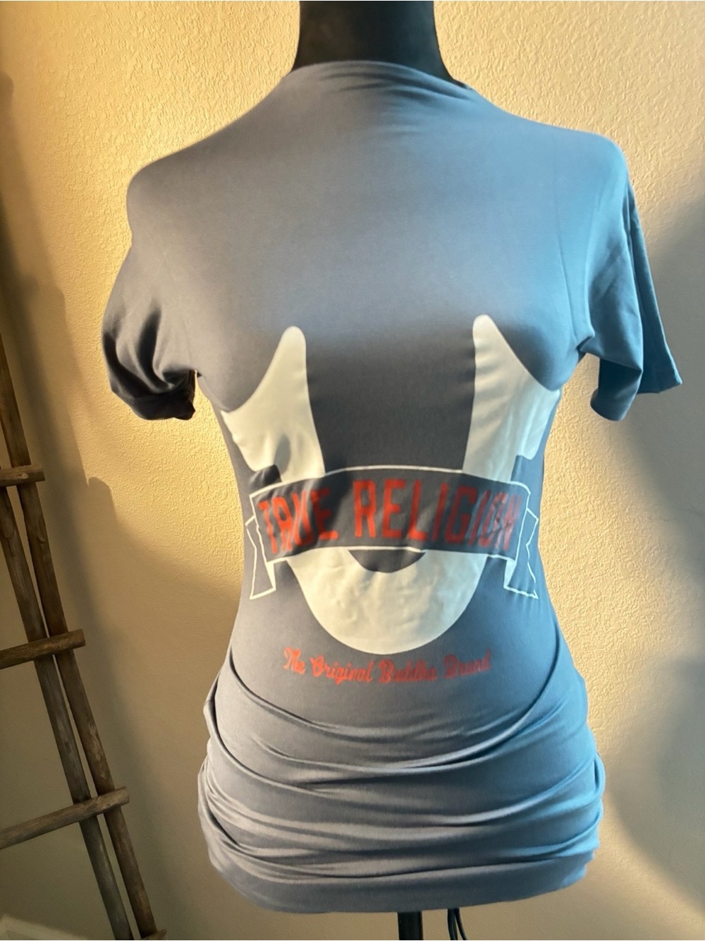 True Religion Blue Graphic Logo Dress - Women's